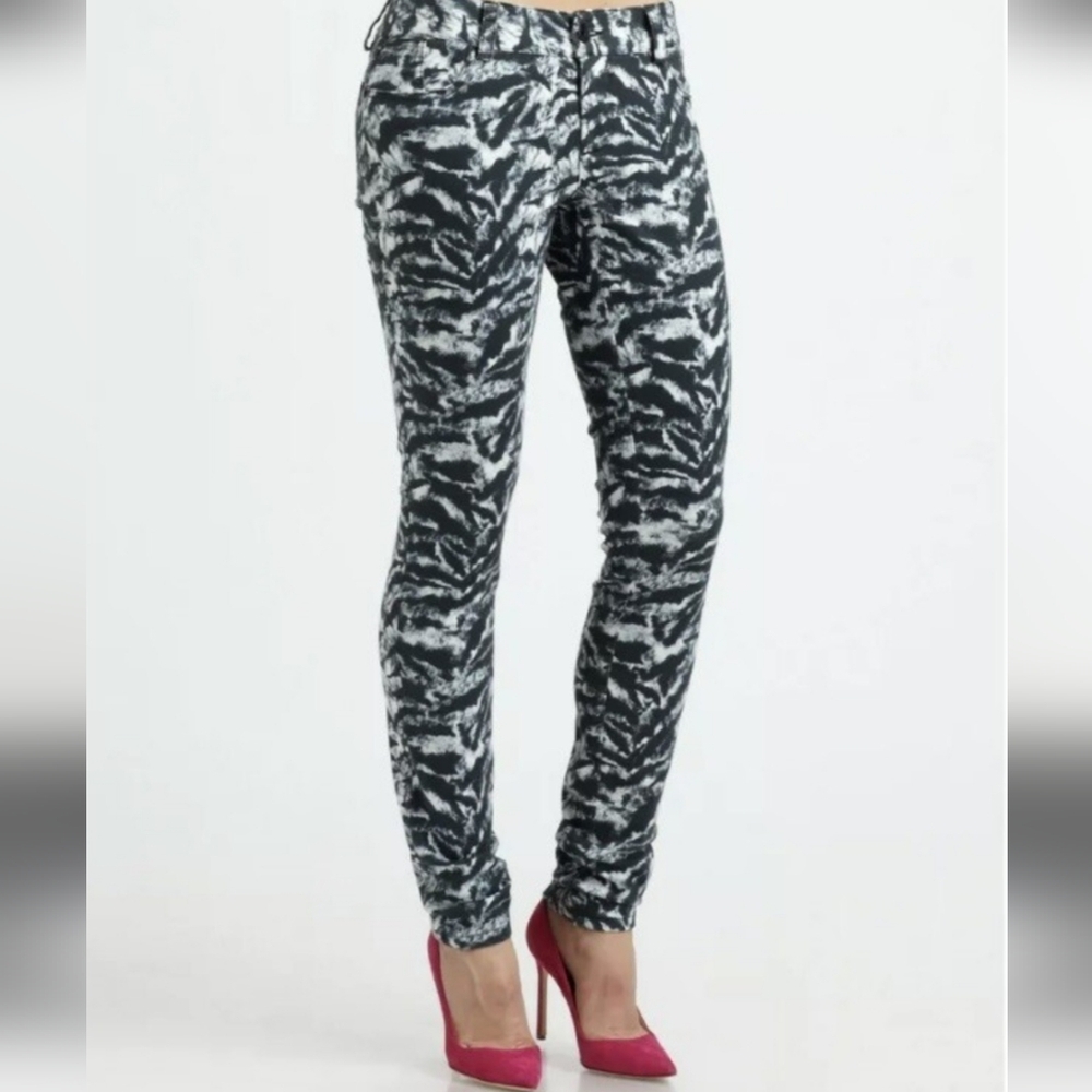 Alice + Olivia Animal print Patterned Skinny Low Rise Pants